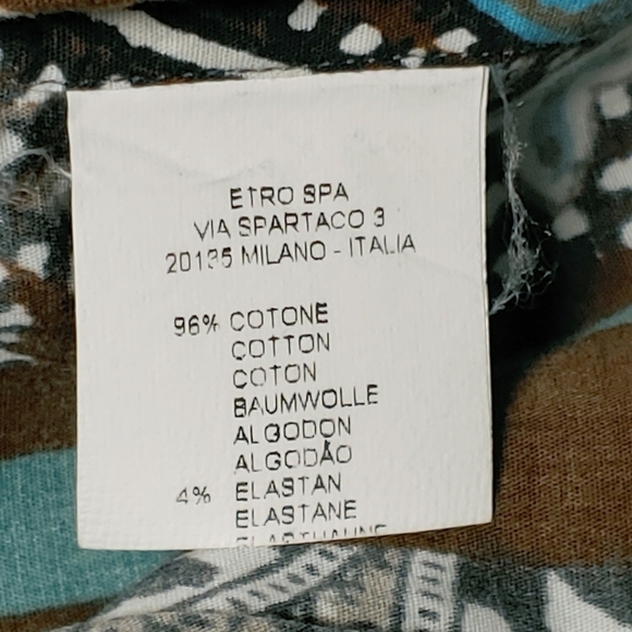 Etro Made in Italy Women's Long Sleeves Button Up Patchwork Print Blouse Sz 8 - Picture 9 of 10